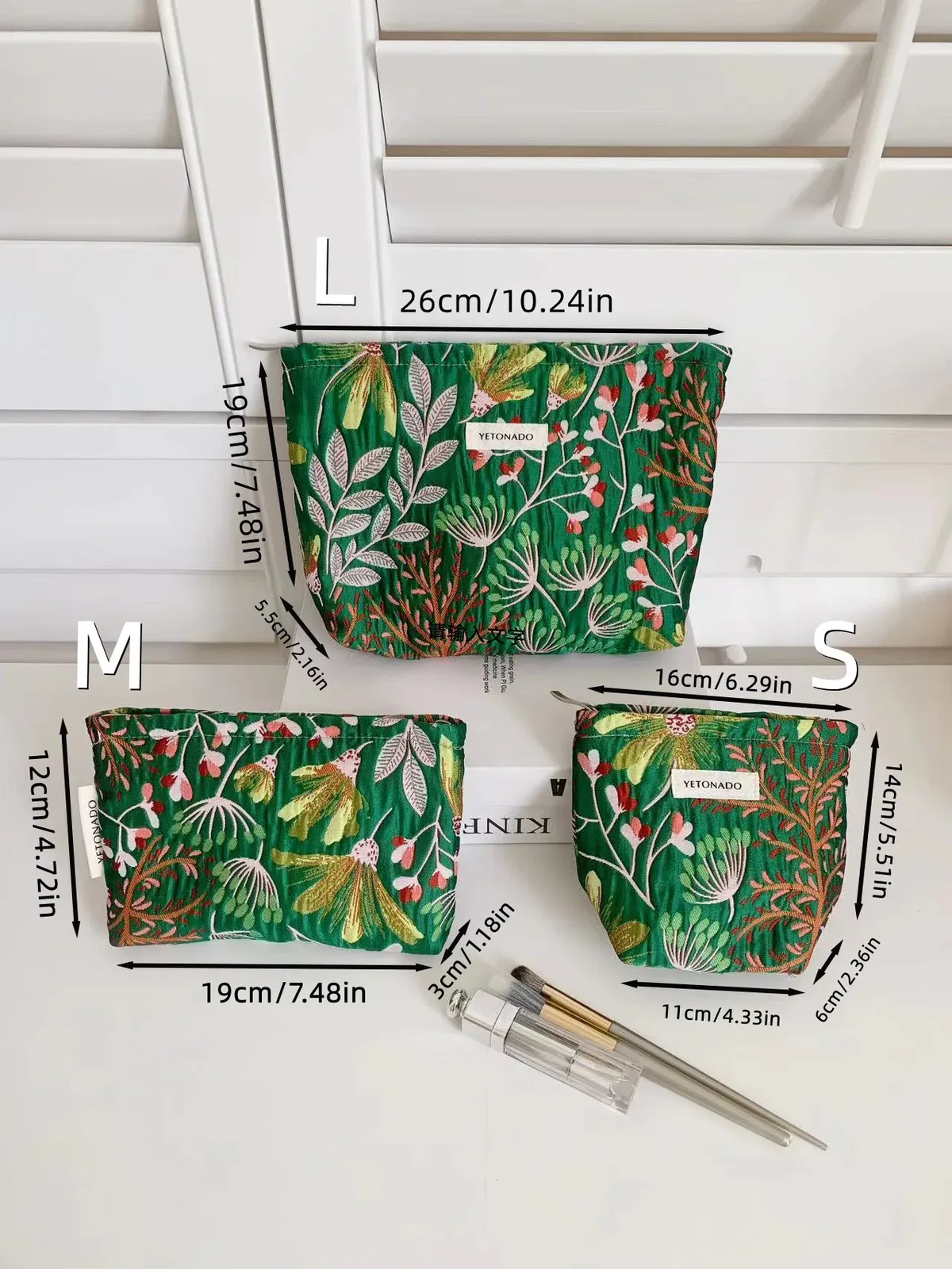 l/m/s rétro sacs de maquillage à fleurs femmes sac à cosmétiques grande capacité pochette de maquillage organisateur de voyage trousse de toilette pochette extérieure
