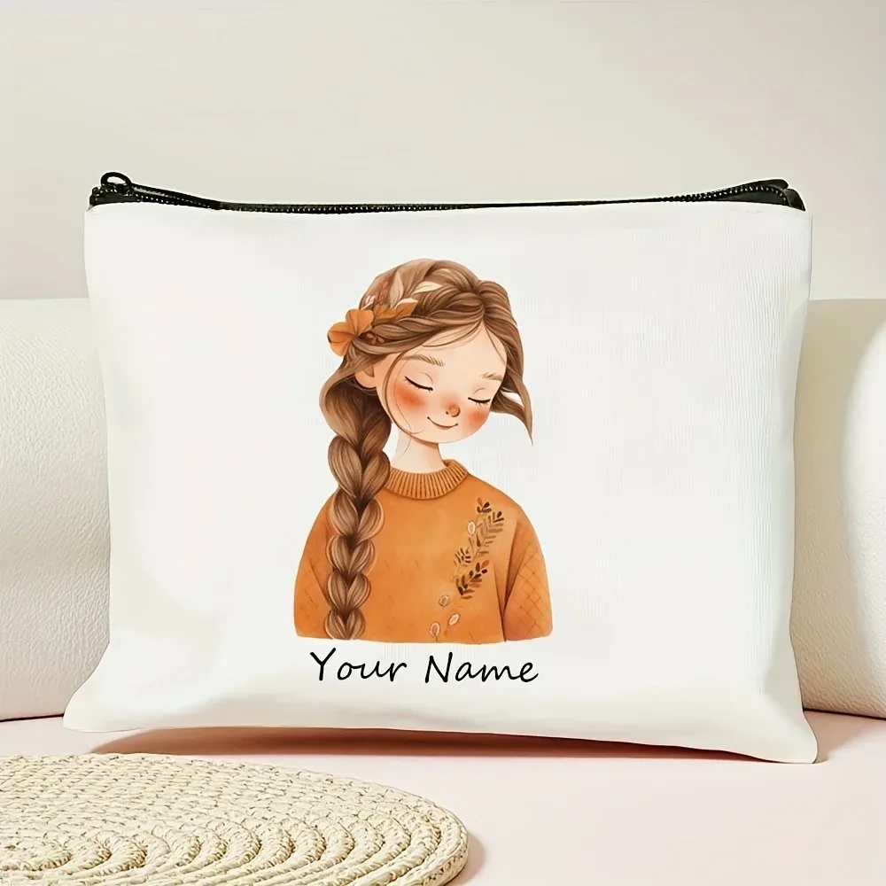pochette cosmétique personnalisée avec nom, sac de voyage grande capacité, cadeau idéal pour la fête des mères et la remise des diplômes