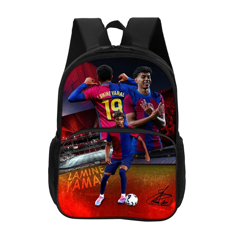 sac à dos de voyage grande capacité l-lamin yamal pour étudiants et enfants, sac d'école de football avec poche avant, sac à dos de sport et cartable
