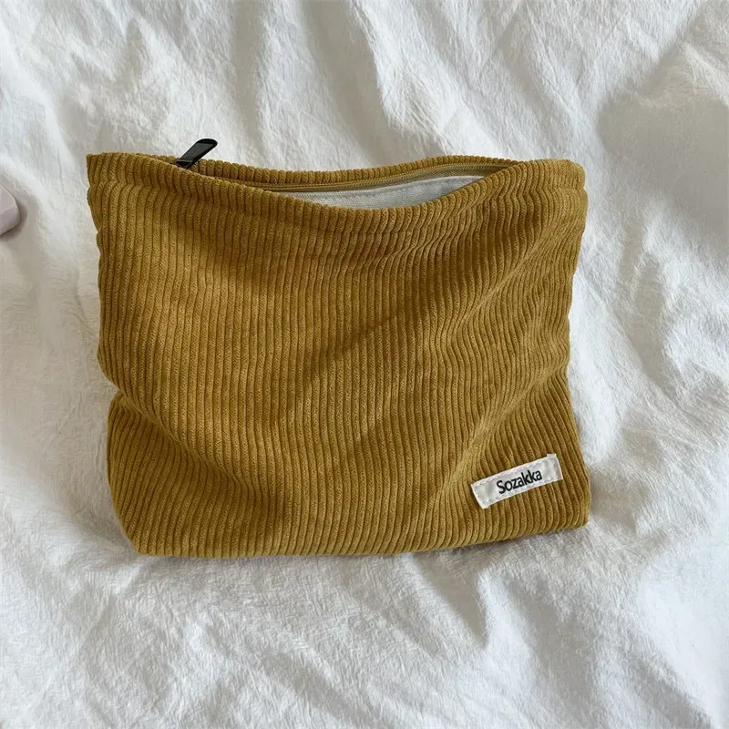 trousse de maquillage en velours côtelé pour femme, trousse cosmétique à imprimé floral rétro, étuis de rangement de beauté, poudres de maquillage de voyage