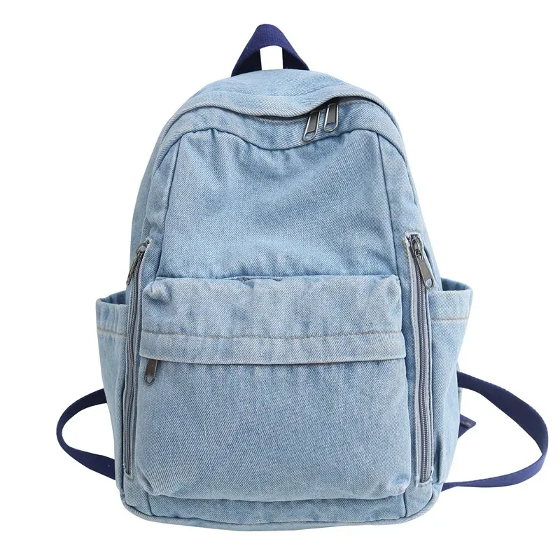 sac à dos en denim de grande capacité pour garçons et filles, sac à dos de voyage personnalisé, sac à dos personnalisé avec tous les noms, nom brodé, 03