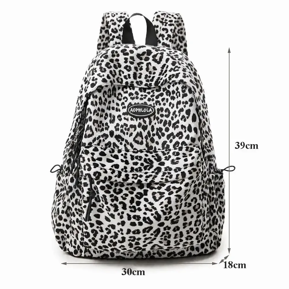 sac à dos pour ordinateur portable imprimé léopard, grande capacité, multi-poches, cartable pour étudiants, sac de voyage oxford pour adolescentes