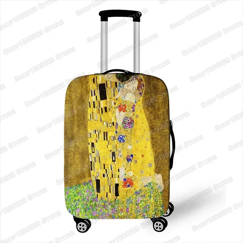 gustability-juste de valise de voyage pour femme, peinture à l'huile klimt, van gogh, nuit étoilée, housses avec housse anti-poussière élastique
