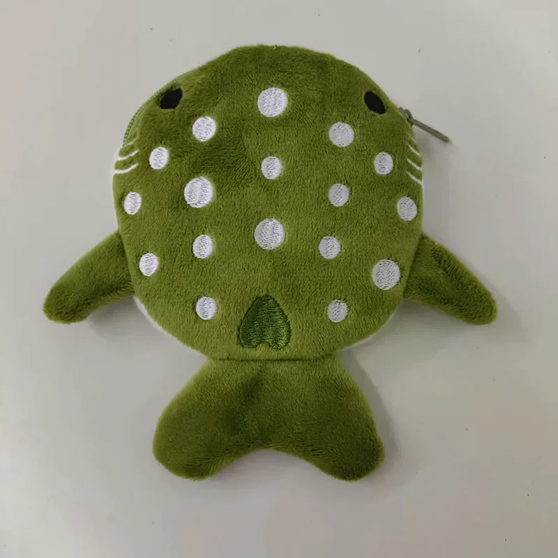 porte-monnaie en peluche mignon requin baleine dessin animé, portefeuille kawaii portable, sac à monnaie, organiseur de clés et écouteurs, pochette zippée