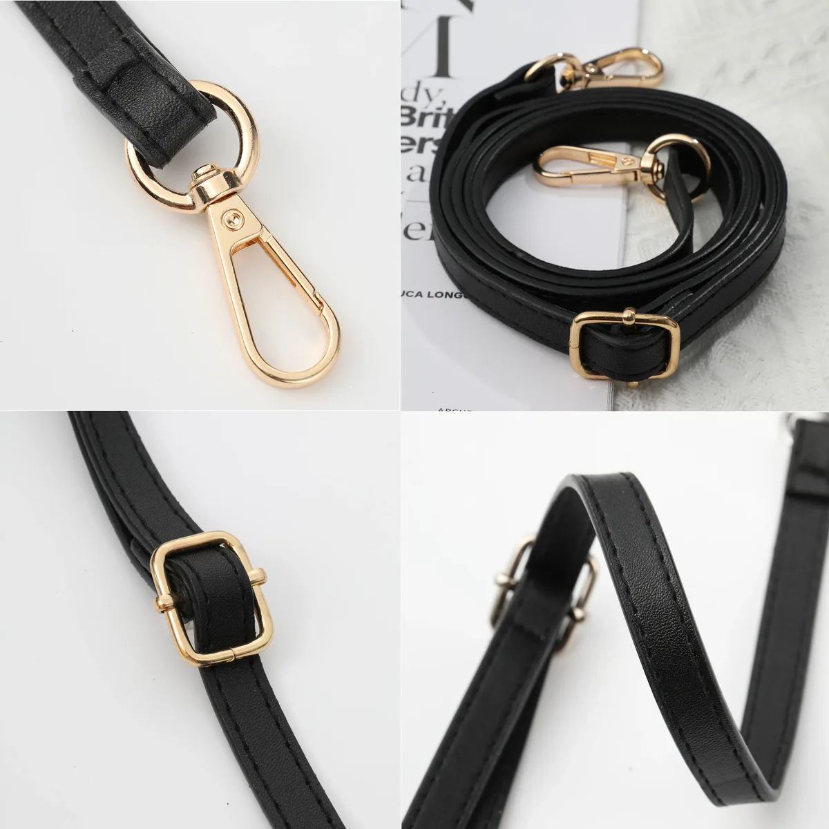 sangle de sac en cuir pu de 125cm de long, accessoires pour sacs à main, sangle de sac à bandoulière de 1.2cm de large pour sangle de remplacement pour sacs