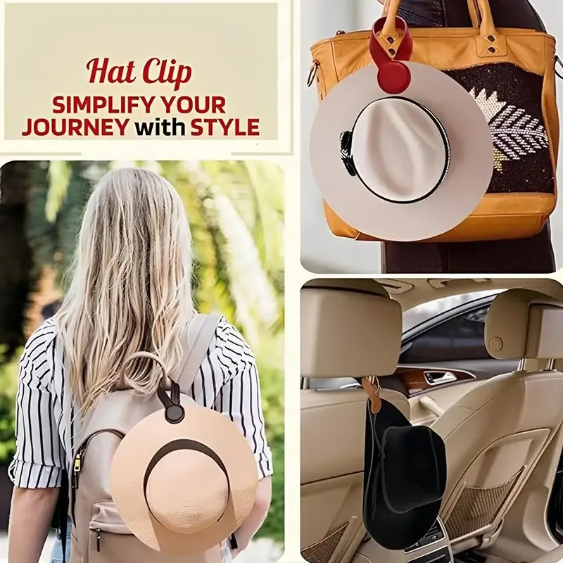 clip magnétique multifonctionnel en cuir pu pour chapeau, clip organisateur rond à aimant puissant, accessoire de sac de voyage