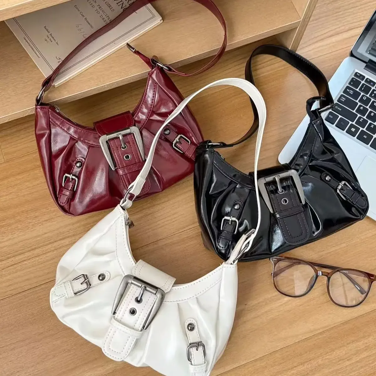 sac à bandoulière plissé rétro y2k pour femme, style maillard, sac sous le bras, pochette, sacs à main pour voyage, travail, shopping, vente chaude