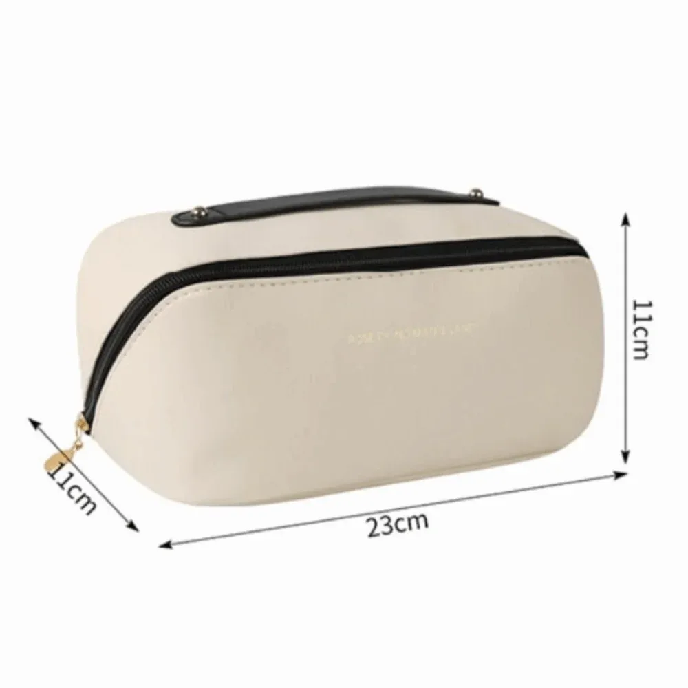 sac de maquillage portable tendance, grande capacité, sac de voyage organisateur multi-compartiments, trousse de toilette en pu