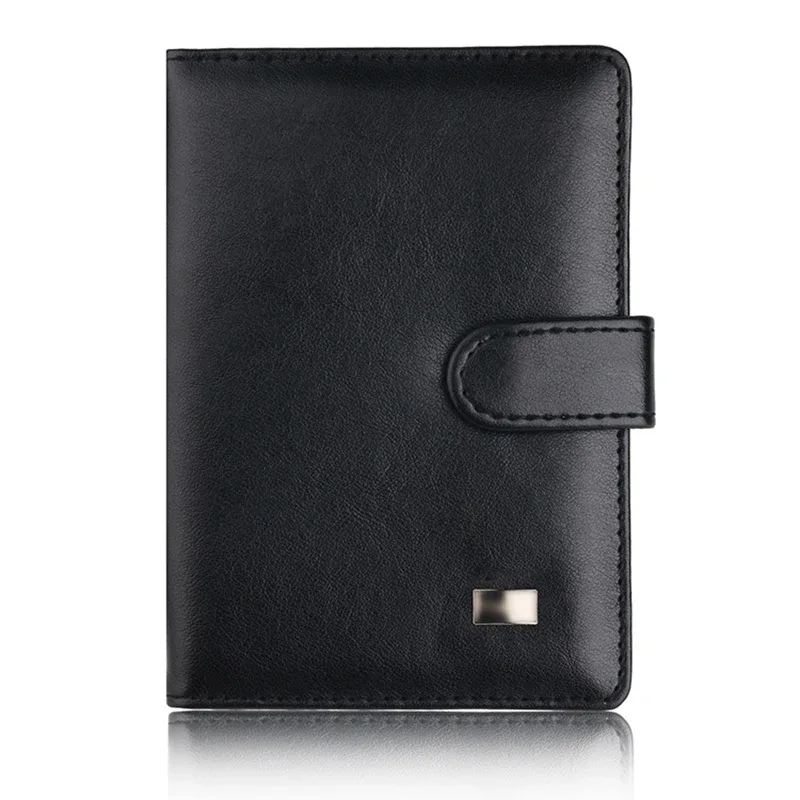 portefeuille de passeport de voyage élégant pour hommes, porte-carte multifonction bloquant rfid, organisateur de documents portable en cuir