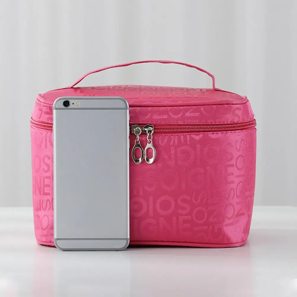 trousse de maquillage grande capacité à motif lettres, organiseur de cosmétiques portable, sac de toilette de voyage pour femme, idéal pour les voyages d'affaires et la salle de sport