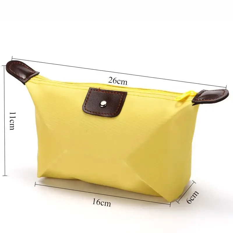 trousse de maquillage pliante couleur bonbon, organisateur cosmétique portable de voyage avec sangle de transport