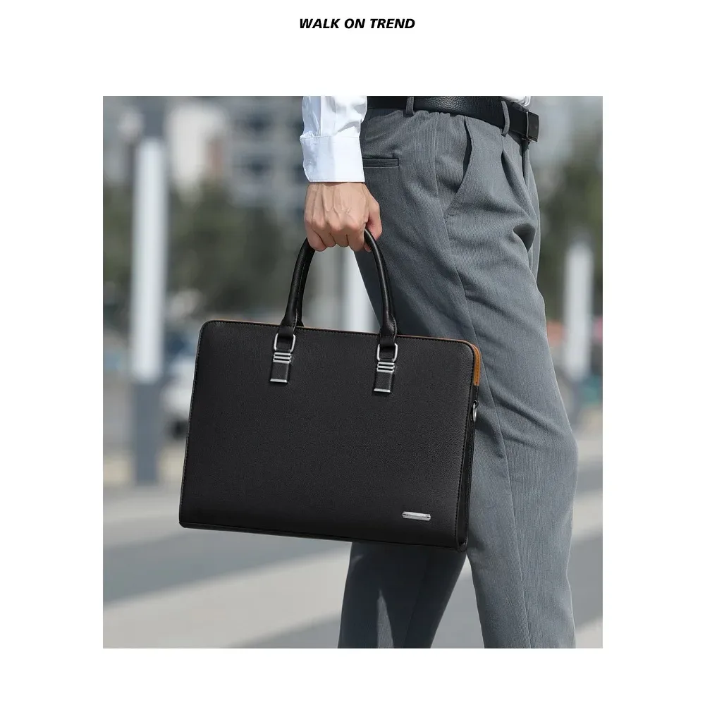 sacs pour hommes grande capacité en cuir sacs à main en peau de vache pour hommes mallette d'affaires sac à bandoulière sac d'ordinateur de voyage d'affaires