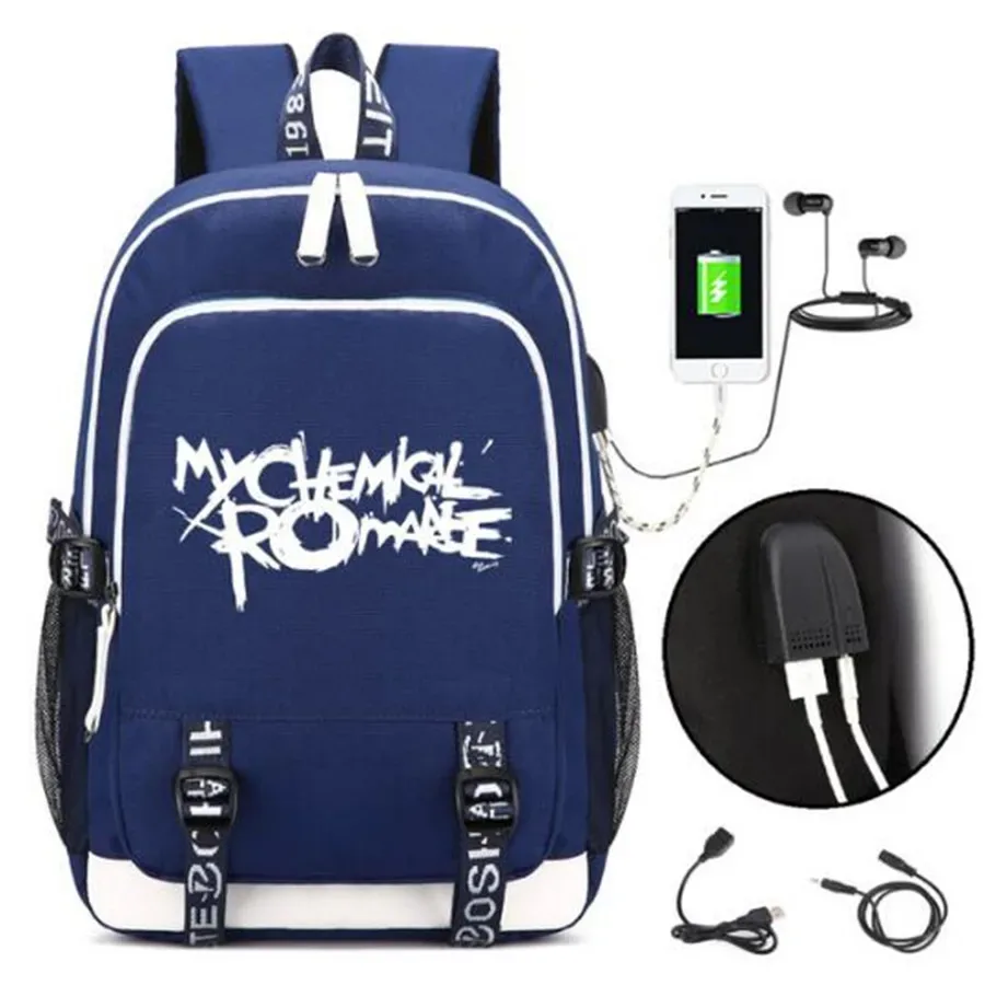 mon romance chimique punk rock impression sac à dos hommes sacs à dos sac à dos étudiants sacs d'école sac à dos pochette d'ordinateur