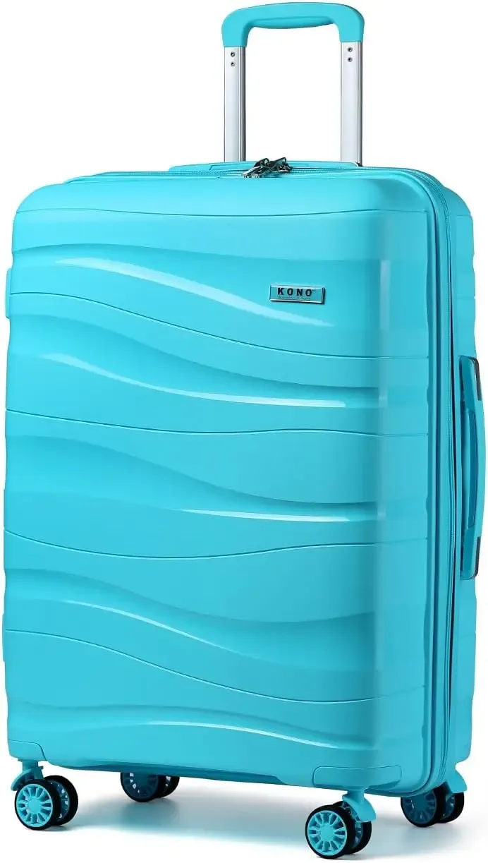 valise de voyage à roulettes en pp léger à coque rigide kono avec serrure tsa et 360 ° roues pivotantes