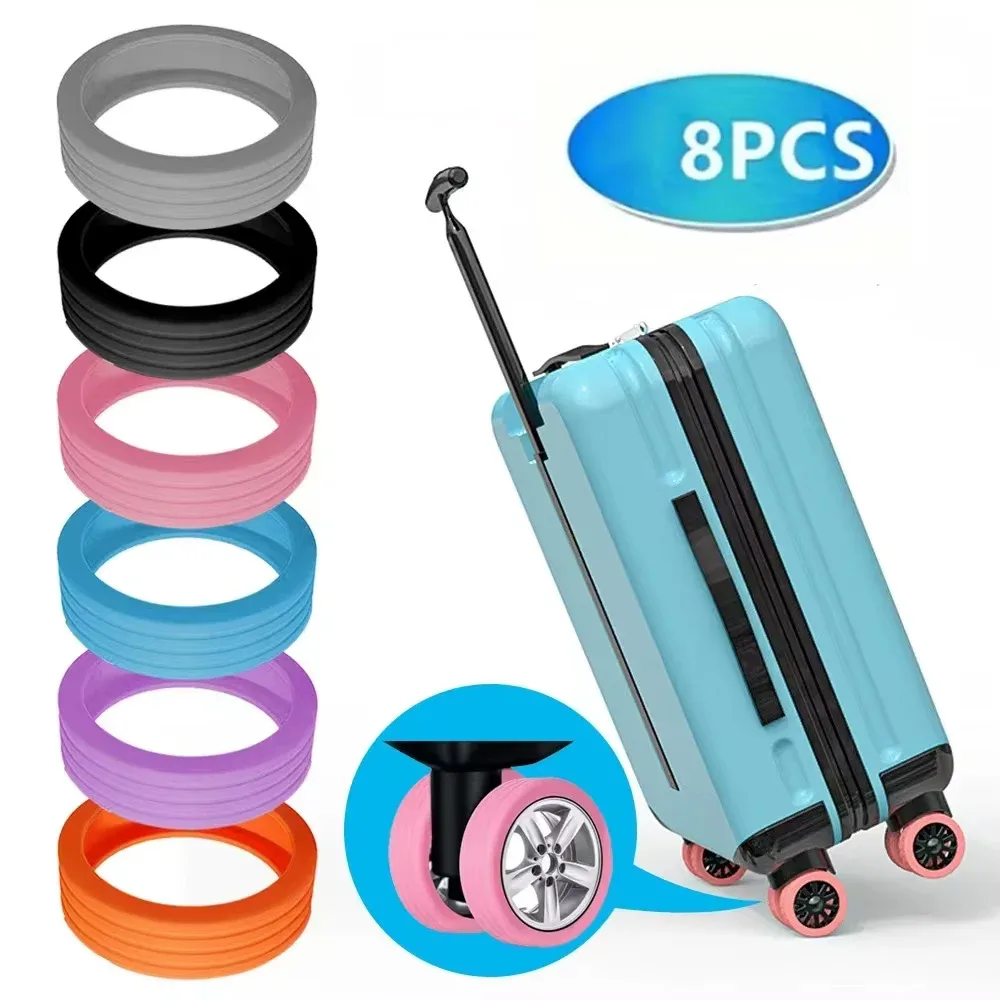 protège roulette silicium caoutchouc noir gris rose bleu violet orange blanc voyage protection roues bagages
