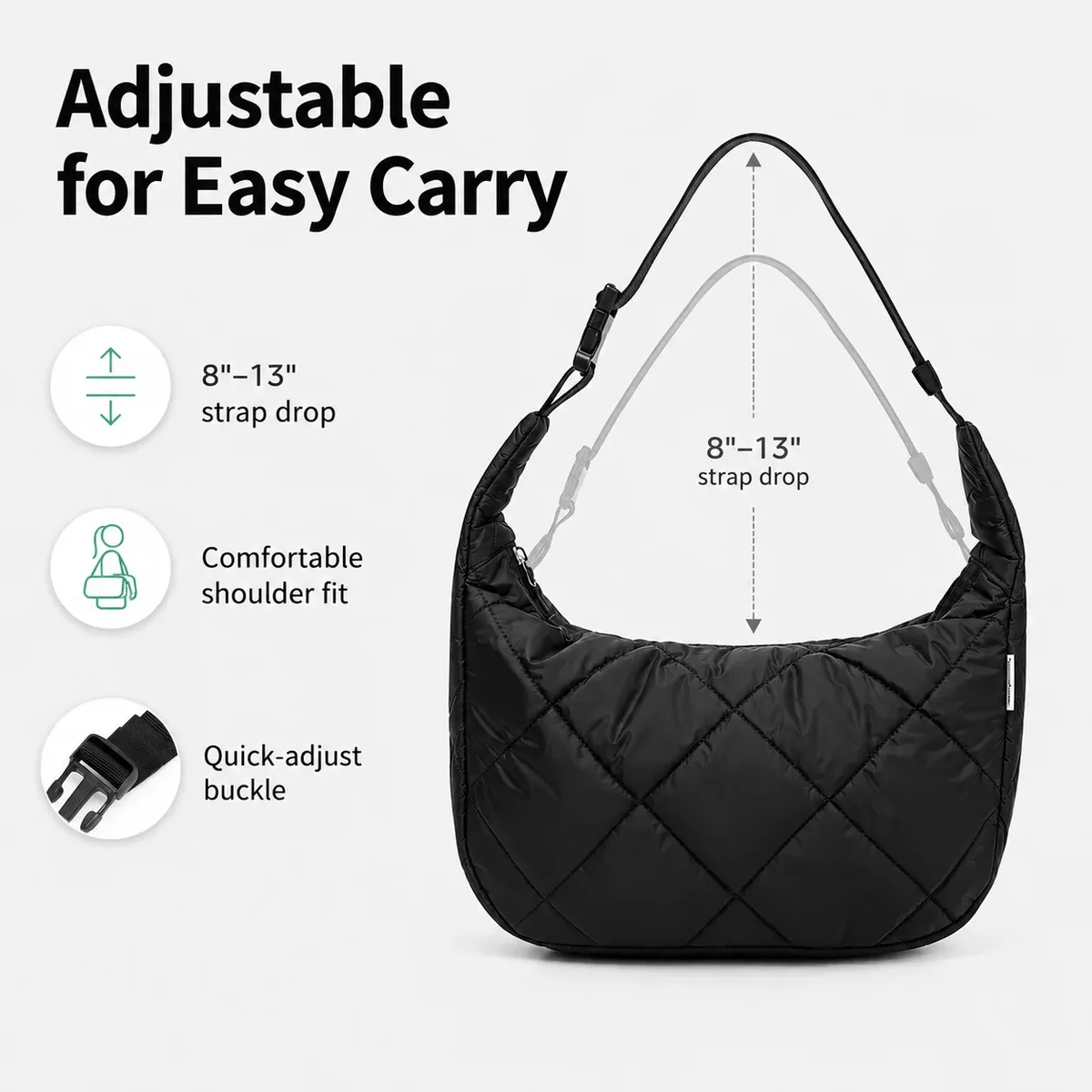 grand sac isotherme matelassé tendance pour femme, sac fourre-tout thermique imperméable pour le bureau, boîte à bento avec sangle