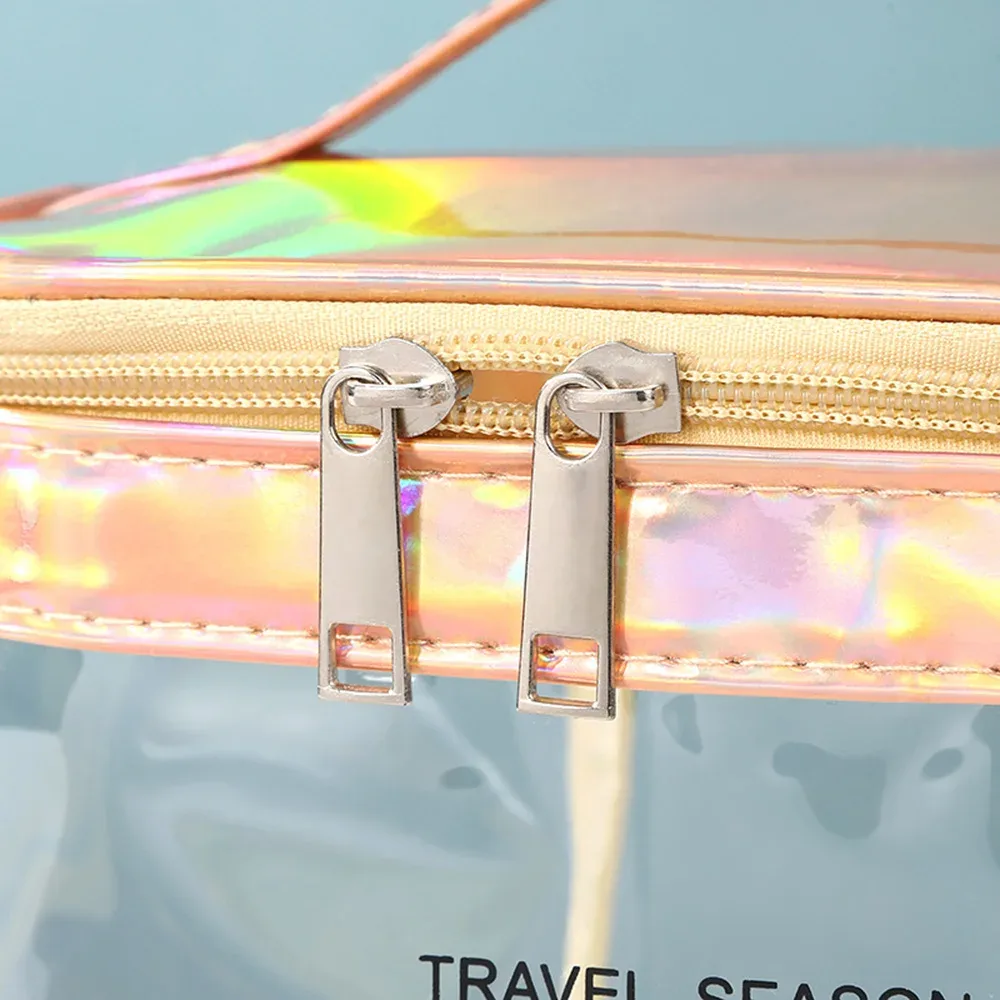 trousse de maquillage transparente de qualité supérieure, pochette cosmétique transparente pour voyage ou usage quotidien, sac de plage étanche pour protection solaire, soins de la peau