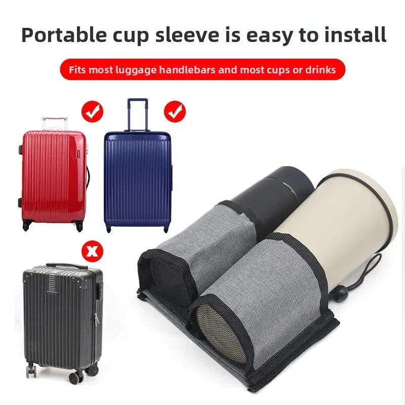 support de tasse multifonctionnel mains libres pour thé au lait, pour bagages, manchon de tasse portable pour voyage, accessoire de valise