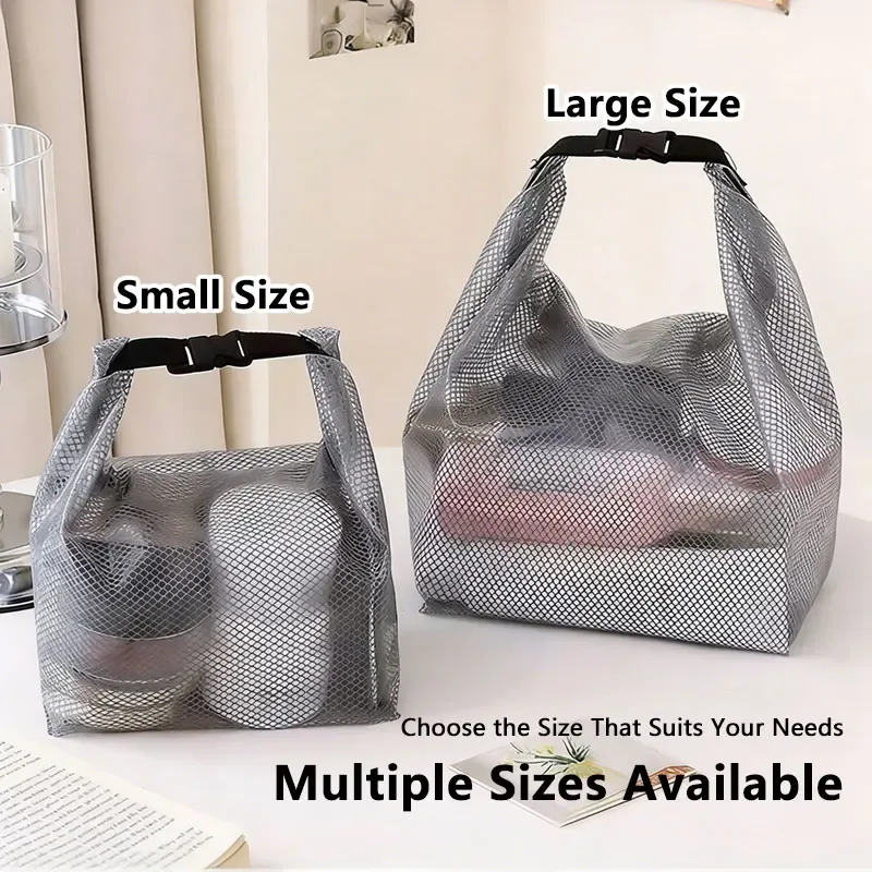sac de rangement imperméable en maille pour vêtements de sport, natation, salle de bain, grande capacité, avec cordon de serrage, pour hommes et femmes, sac de toilette d'extérieur