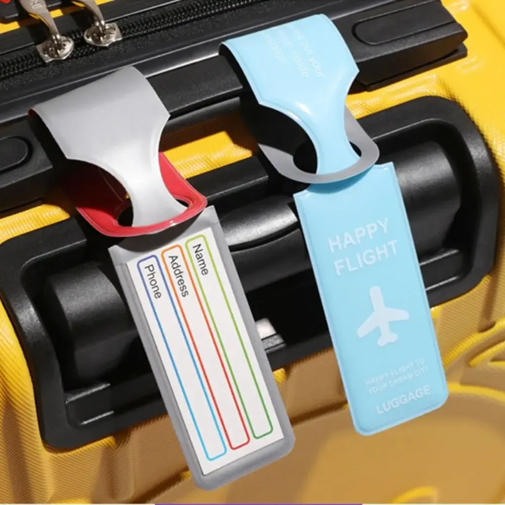 étiquette de bagage en pvc pour carte d'embarquement, étiquette nominative pour valise, carte d'information pour bagages d'avion