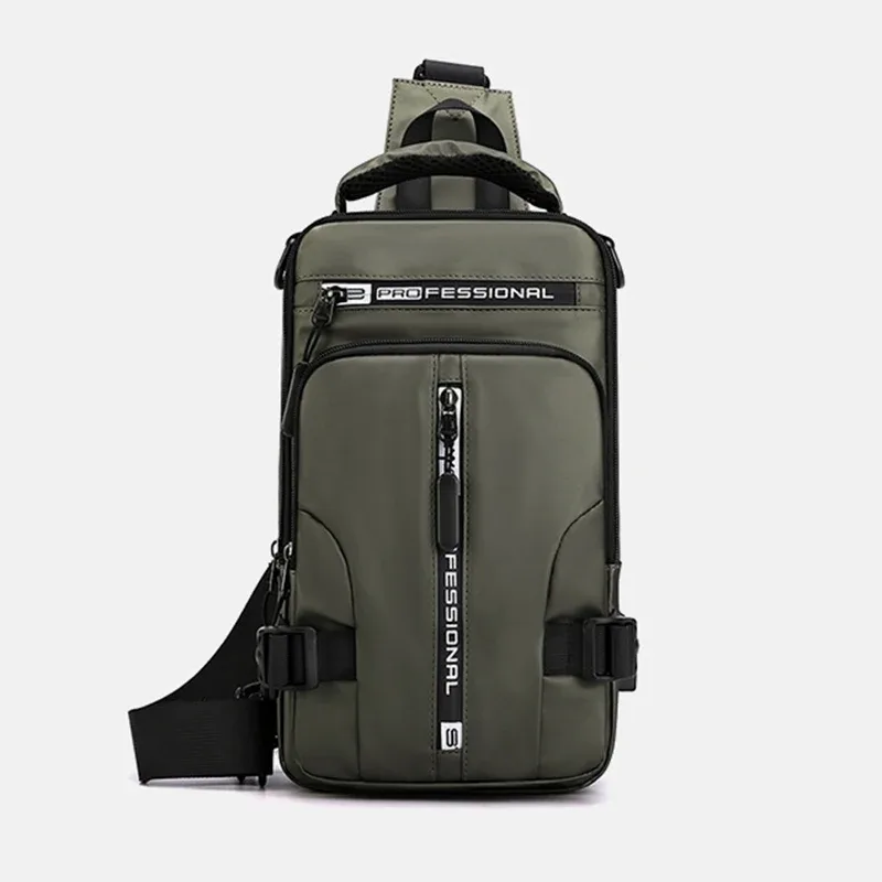 sac à bandoulière pour homme, sac porté en travers de la poitrine avec port de chargement usb, sac de voyage imperméable en nylon, sac messager polyvalent pour homme.