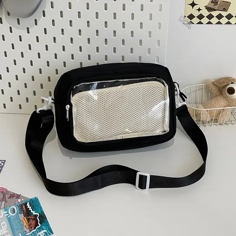 nouveau sac ita mini y2k style anime, sac bandoulière portable pour extérieur, petit sac à bandoulière transparent mignon pour fille, sac de présentation de bandes dessinées diy pour otaku