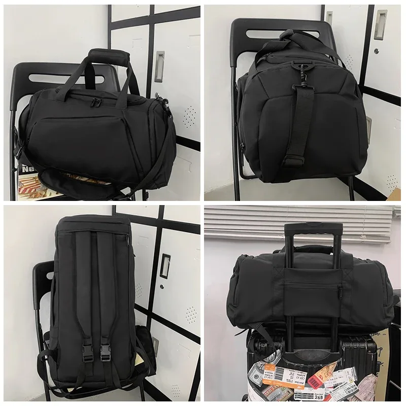 sac de fitness personnalisé avec logo imprimé, sac de voyage, séparation sèche et humide, compartiment à chaussures indépendant, sac de basket-ball