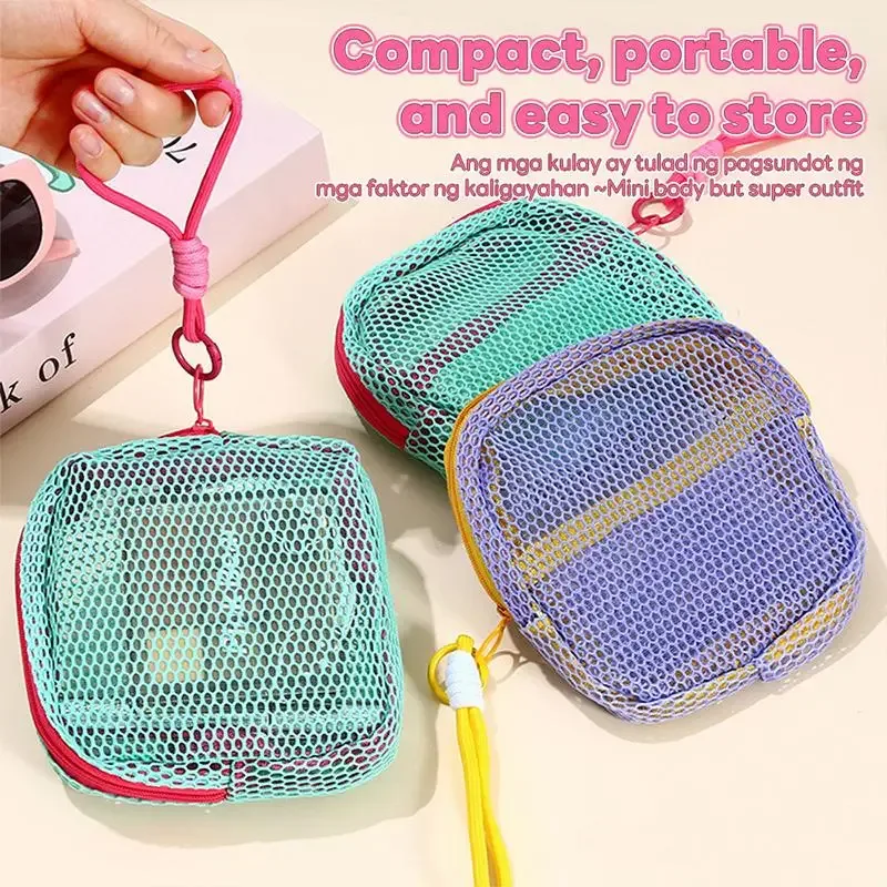 sac de maquillage en maille pour femmes, sac de rangement pour cosmétiques, sac de toilette portable de voyage, sac de rangement pour sous-vêtements