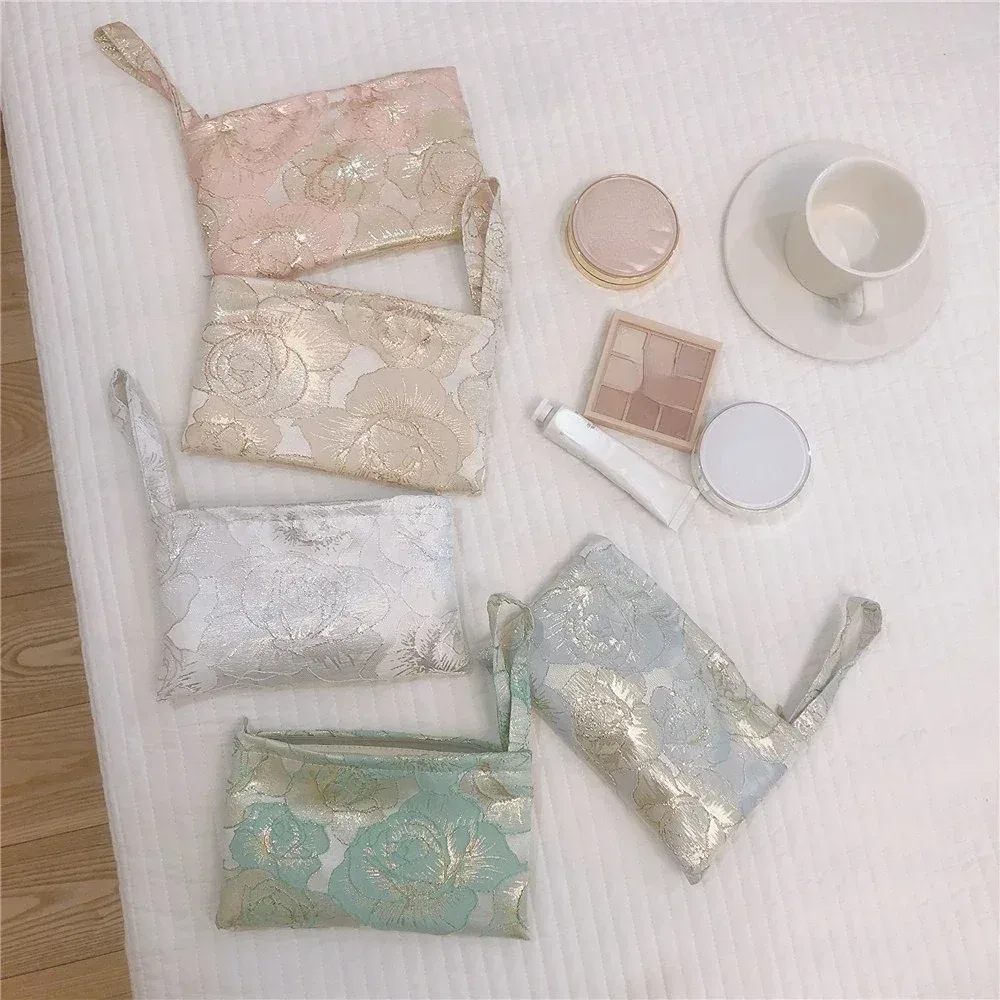 petit sac à cosmétiques coréen pour femmes, trousse de maquillage, trousse de maquillage de voyage, sac de rangement, pochette portable, sacs à main mignons, doux