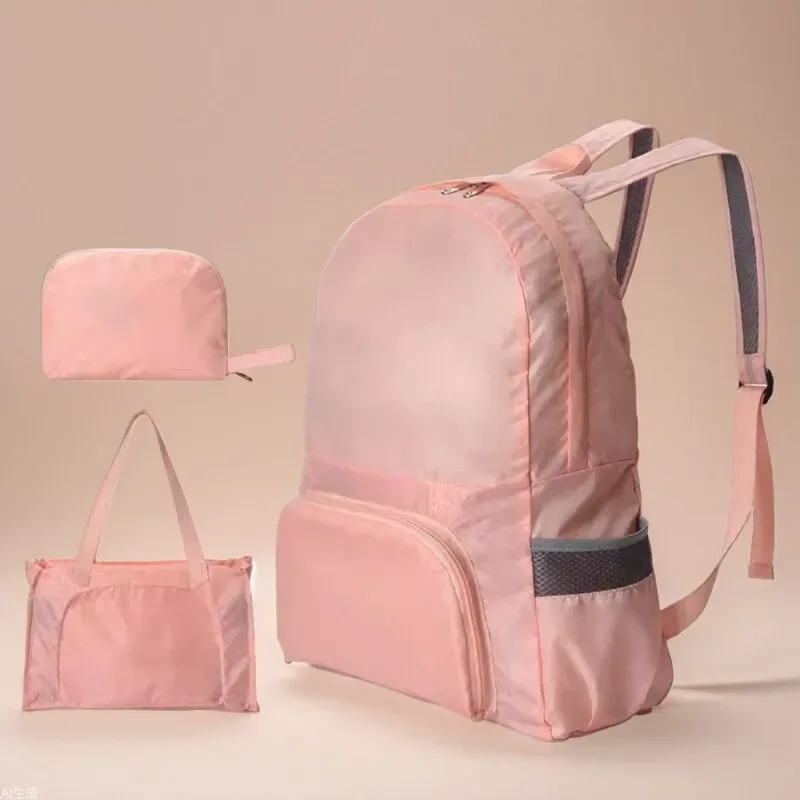 nouveau sac à dos de voyage multifonctionnel double pliable de conception avec sac d'école extérieur étanche 2025