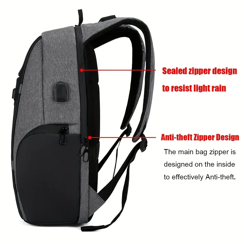sac à dos antivol pour ordinateur portable 15 pouces pour hommes, sac d'affaires de grande capacité, sac à bandoulière de voyage, multifonctionnel avec sacs à dos usb