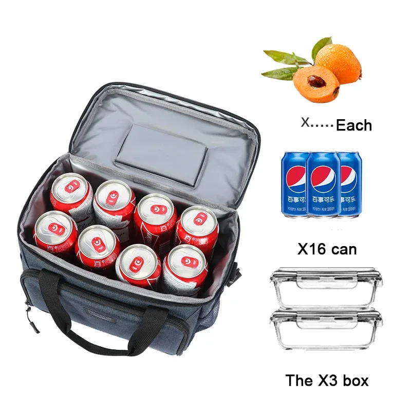 denuoniss 13l sac thermique boîte à déjeuner pour le travail sac de pique-nique voiture bolsa réfrigérateur portable sac isotherme sac à dos alimentaire