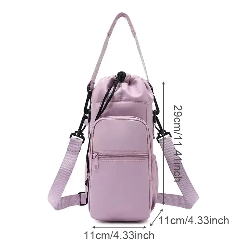 sac à bouteille d'eau portable avec sangle réglable, tasses thermiques, housse de protection isolée, poche pour téléphone, sac de voyage pour sports de plein air