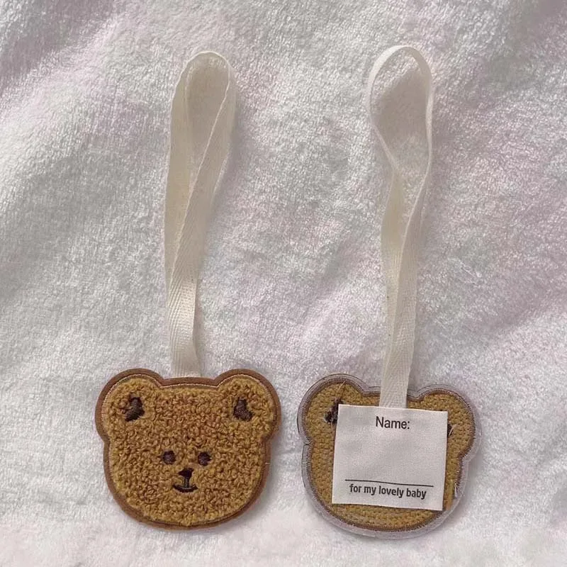 étiquette bagage polyester imprimés animaux beige rose noir voyage enfant identification bagages maternelle accessoires