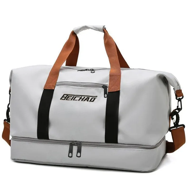 sac de voyage de grande capacité, conception de séparation sèche et humide, sac de sport pliable et étanche, compartiment à chaussures, idéal pour les activités de plein air