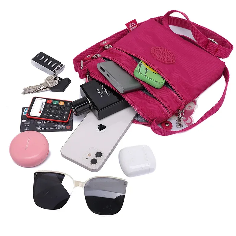 Sac à bandoulière en nylon imperméable pour femme, sac à main initié, sacs de messager, cartable de voyage léger pour fille, livres de poche