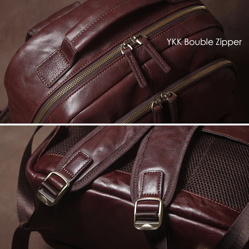 guro marque de luxe sac à dos en cuir véritable de haute qualité haut en peau de vache cartable hommes sacs de voyage d'affaires bureau banlieue 16 "ordinateur portable