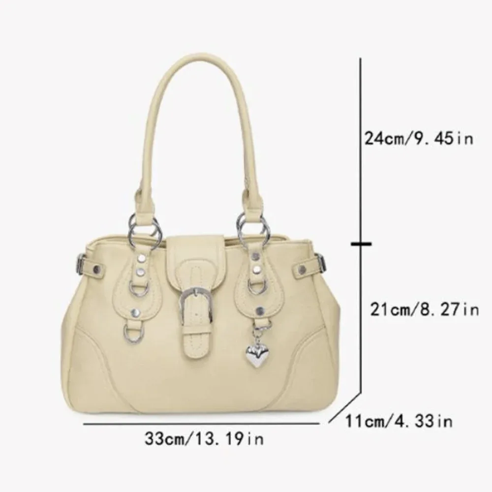 sac à bandoulière rétro style moto grande capacité en cuir pu pour femme, esthétique y2k, pour usage quotidien