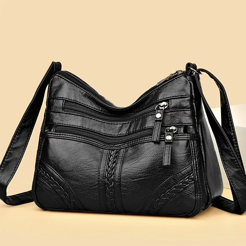 sac bandoulière matelassé multicolore élégant, sac à main en cuir souple pour femme avec bandoulière réglable, idéal pour le quotidien