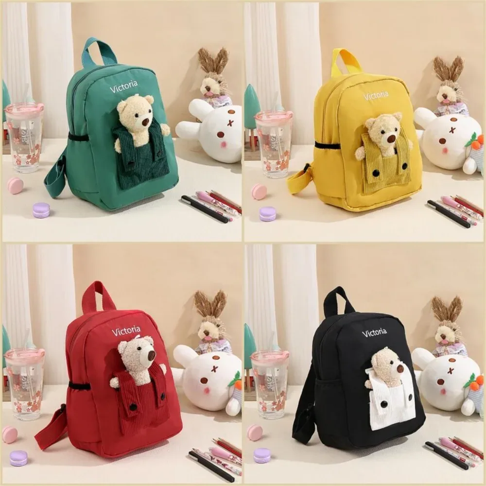 sac à dos personnalisé avec nom brodé d'ours en peluche mignon – sac à dos doux et durable pour le campus quotidien des tout-petits, cadeaux parfaits pour l'école