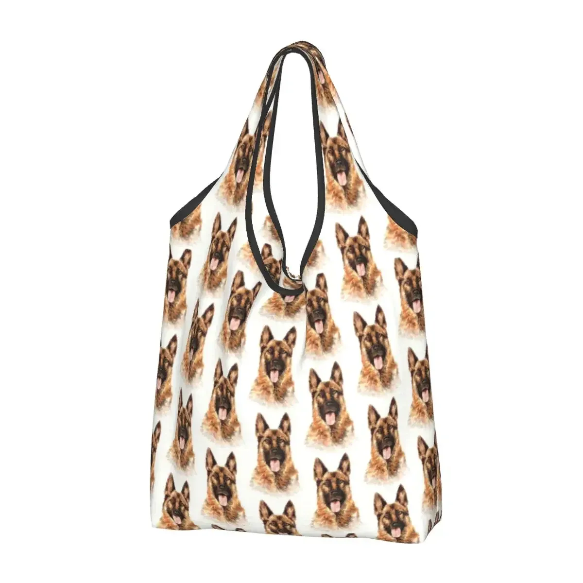 sac fourre-tout réutilisable pour femmes, sacs de courses d'épicerie portables, troupeau de contribuables allemands, sac à provisions pour amoureux des chiens, loup alsacien
