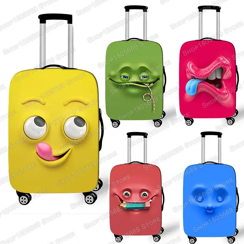 housse de valise imprimée expression drôle pour dames, housse de protection élastique pour bagages, housse anti-poussière
