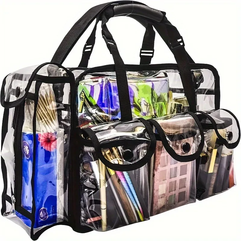 sac à cosmétiques transparent en pvc, étanche, grande capacité, organisateur de voyage, multifonctionnel, plage, natation, rangement, fourre-tout à bandoulière
