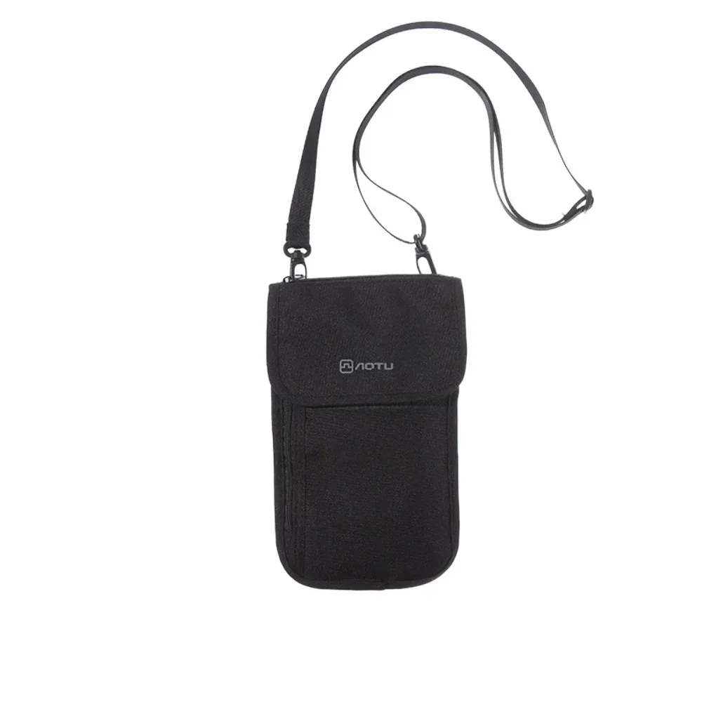 accessoires de voyage portefeuille de voyage kaki noir porte-billets pochette de voyage à porter autour du cou housse de protection pour passeport à fermeture éclair portefeuille pour passeport