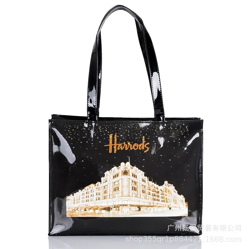 sac fourre-tout imperméable en pvc à imprimé cartoon pour femmes, sac à main décontracté et portable, sac pour le shopping, les trajets quotidiens et l'utilisation quotidienne en extérieur. ﻿