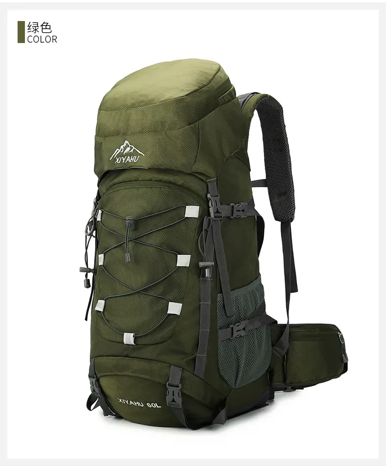 sac à dos de randonnée et de camping grande capacité 60l, imperméable, pour sports de plein air, alpinisme, unisexe, avec bretelles rembourrées pour soulager les épaules