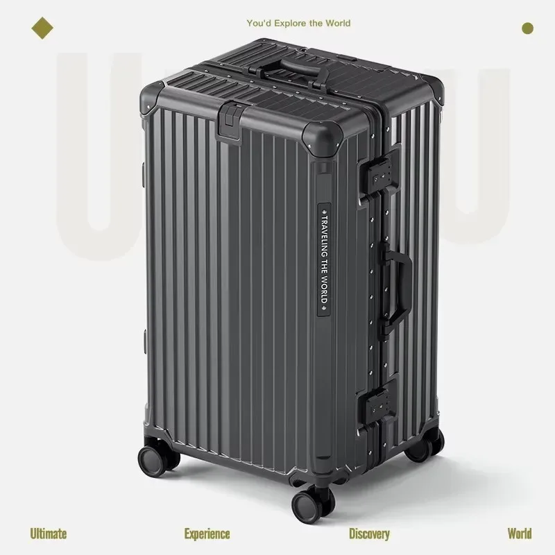 valise multifonctionnelle grande capacité 30 pouces, cadre en aluminium robuste et épaissi, valise de voyage à roulettes, bagage extra large