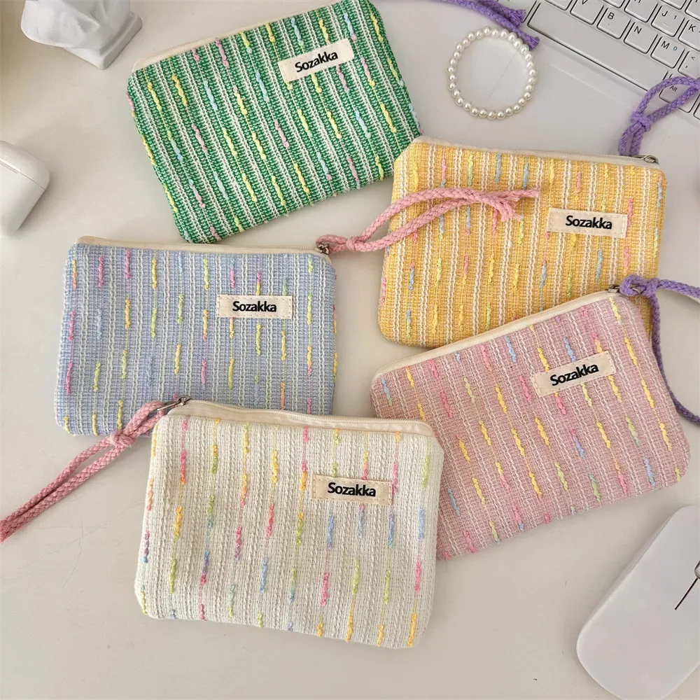 Kawaii petit voyage cosmétique rouge à lèvres écouteur câble de données sac de rangement sac à main femmes Portable Mini maquillage sacs à main portefeuille pochette sac