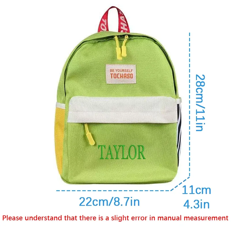 sac à dos brodé personnalisé, nouveau modèle, design color-block dopamine, motif dessin animé mignon, sac à dos tendance, sac à dos décontracté