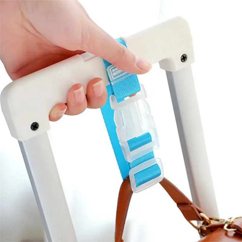 ceinture sécurité bagage abs nylon couleur noire bleu gris rouge orange clips transport valise sac